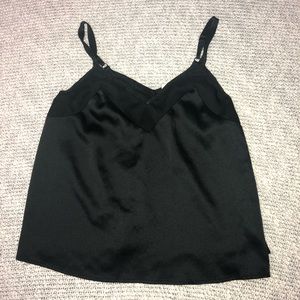 Black silk tank